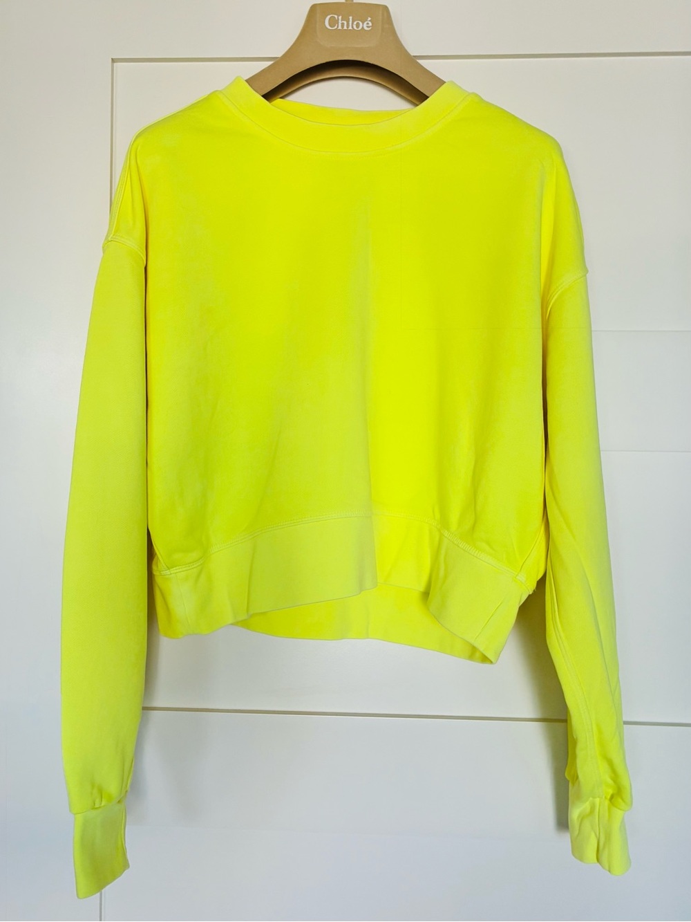 Lululemon 4 Neon Yellow Cropped Sweatshirt